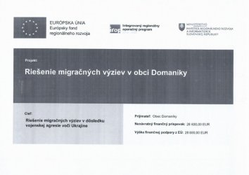 Riešenie migračnej krízy v obci Domaníky